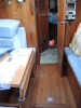 Looking forward into focsle. Cabin table lowers to make settee into double berth to port. 